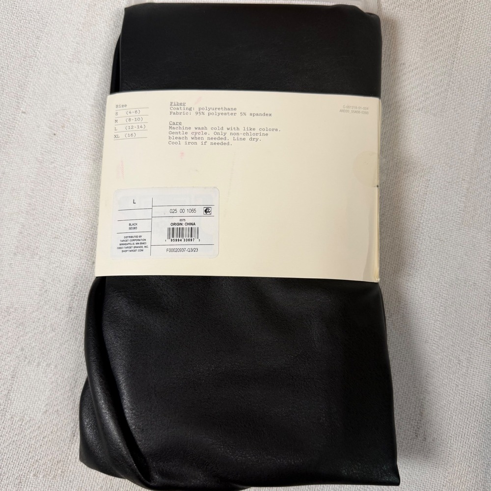 A New Day Womens Black High Waisted Faux Leather Leggings Size L 025 00 1065